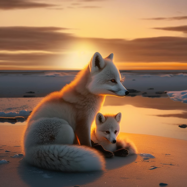 arctic sunrise fox
