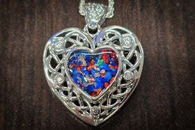 cremation ash heart pendant