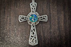 celtic cross with cremation ash