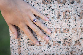 amethyst ring with cremation ash