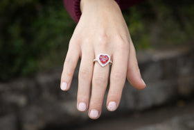 cremation ring heart ring for ashes from people and pets