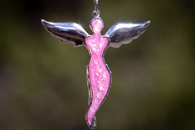 cremation ash pendant guardian angel back