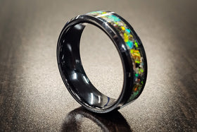 ceramic ring with cremation ash