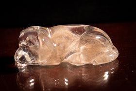 dog figurine with pet hair