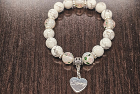 healing bracelet with engraved charm