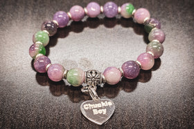 healing bracelet with engraved charm