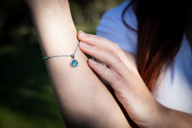 cremation ash pawprint bracelet