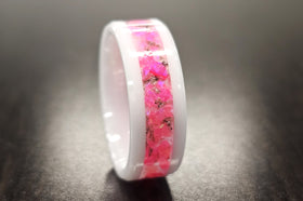 pink ceramic ring with ash