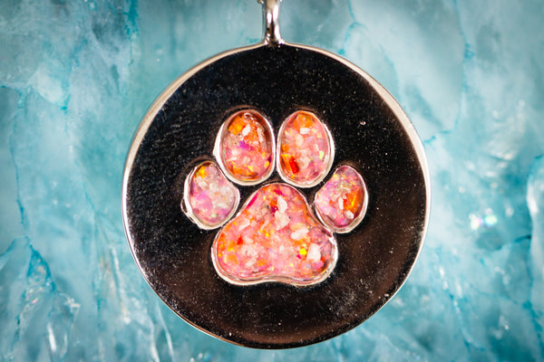 Opal paw print necklace online