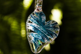 Ripple Heart Necklace with Infused Cremation Ashes