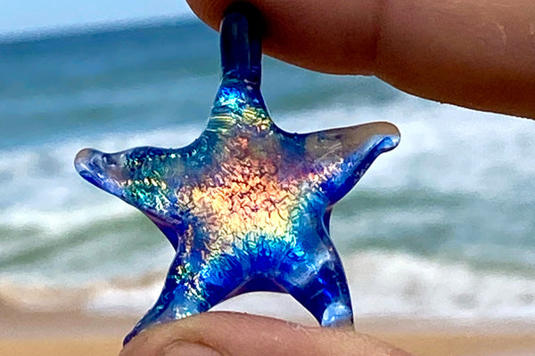 BEACH GLASS ORNAMENT - STARFISH - Cynthia Curtis Pottery
